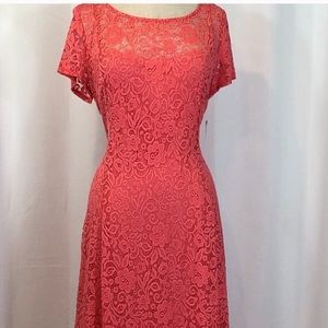 NWT RN STUDIO PEACH LACE DRESS SIZE 18